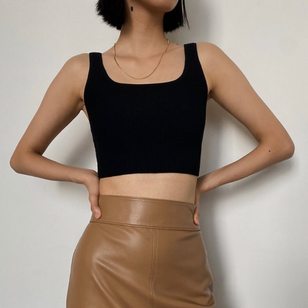 nwot Babaton sculpt knit crop tank xs